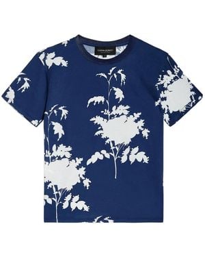 Cynthia Rowley Floral-Print T-Shirt - Blue
