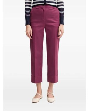 Benetton Cuffed Cropped Trousers - Red