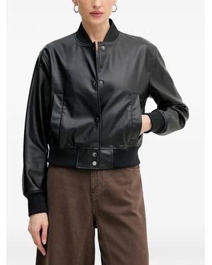 ARMANI EXCHANGE Logo-Embossed Bomber Jacket - Black
