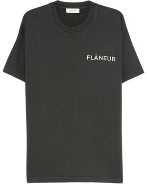 flâneur Logo-print T-shirt - Schwarz