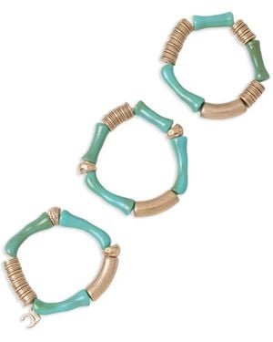 Lola Casademunt Beaded Logo-Charm Bracelets (Set Of Three) - Blue