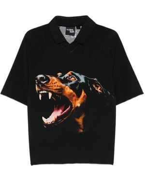 Ksubi Dog-Print Polo Shirt - Black