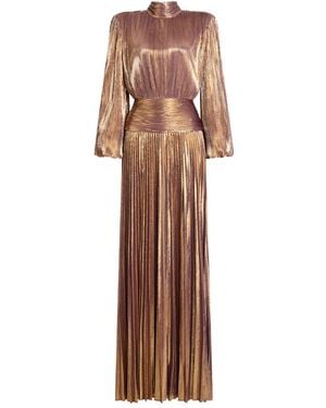 retroféte Abito Lungo Brienna Plissettato - Metallizzato