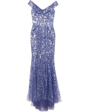 Saiid Kobeisy Sleeveless Sequin Embellishment Dress - Purple