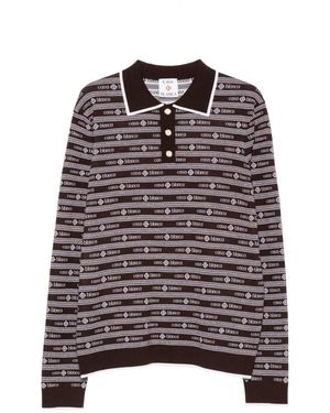 CASABLANCA Logo-Jacquard Long-Sleeve Polo Shirt - Purple
