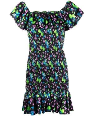 MSGM Amazing Berries Jacquard Mini Dress - Black