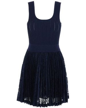 Jonathan Simkhai Elis Ribbed Lace Dress - Blue