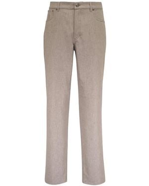 Brunello Cucinelli Straight-Leg Five-Pocket Wool Pants - Gray