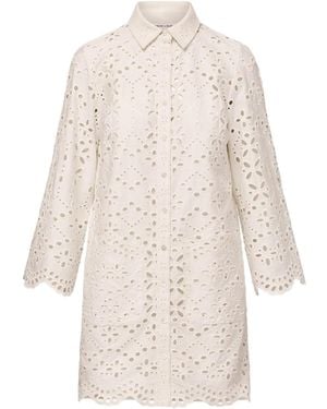Veronica Beard Kleid Mit Lochstickerei - Weiß