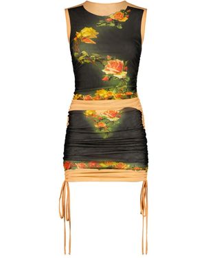 Jean Paul Gaultier Fleurs Petit Grand ミニドレス - ブラック