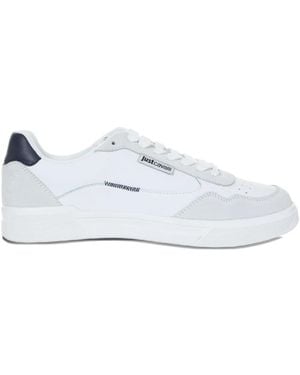 Roberto Cavalli Leather Panel Trainers - White