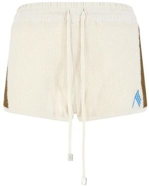 The Attico Short De Bain À Motif Monogrammé Brodé - White