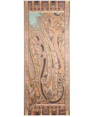 Etro Paisley-Print Silk Scarf - Brown