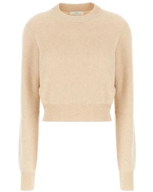 Malo Ribbed-Knit Cropped Sweater - White