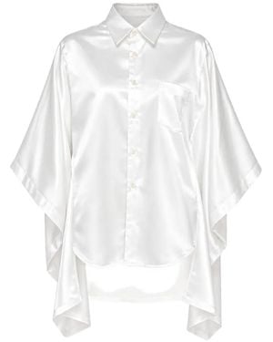 Comme des Garçons Cape-Style Satin Shirt - White