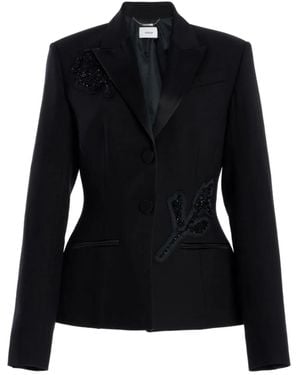 Erdem Single-Breasted Embellished Blazer - Black