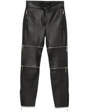 MITILIANE COUTURE Zip-Details Leather Pants - Gray