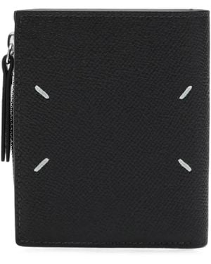 Maison Margiela Flip Flap Leather Wallet - Black