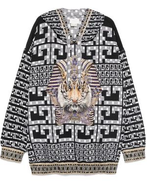 CAMILLA Hoodie The Read My Glyphs Silk Hem Band Boyfriend - Noir