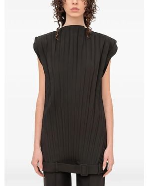 MM6 by Maison Margiela Pleated Mini Dress - Black