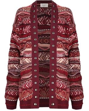 Laneus Cardigan mit Nieten - Rot