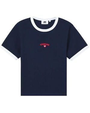 Chocoolate T-Shirt En Coton À Broderies - Blue