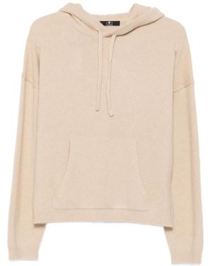 7 For All Mankind Hoodie À Lien De Resserrage - Natural