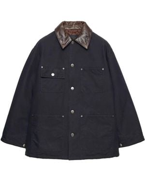Prada Doudoune En Coton Technique De Poids Moyen - Bleu