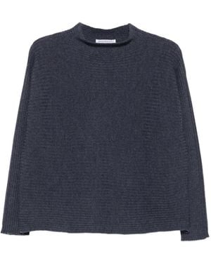 Amina Rubinacci Jersey Abaco De Canalé Con Cuello Alto - Azul