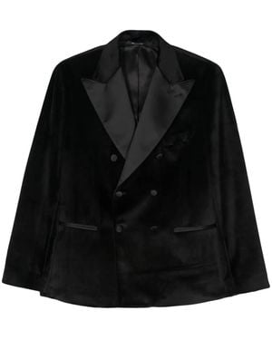 Reveres 1949 Velvet Suit Jacket - Black