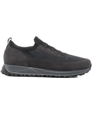 Doucal's Ribbed-Panel Trainers - Black