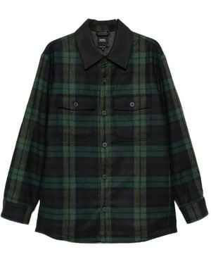 A.P.C. Giacca-Camicia A Quadri - Nero