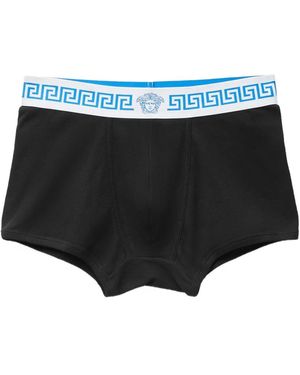 Versace Ribbed Cotton-Jersey Trunk - Black