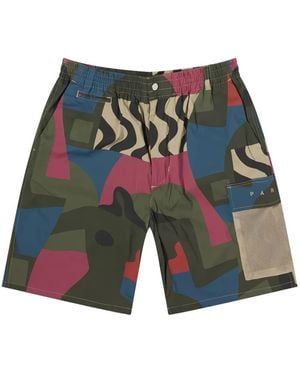 by Parra アブストラクトパターン ショートパンツ - ブルー