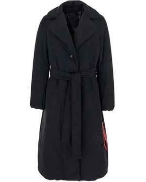 AFTER LABEL Abrigo midi con solapas anchas - Negro