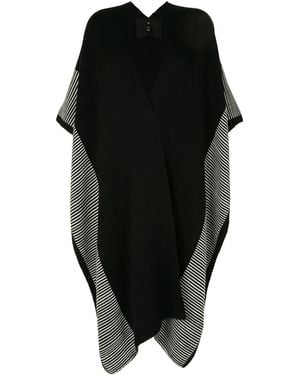 Voz Gestreifter Mantel - Schwarz
