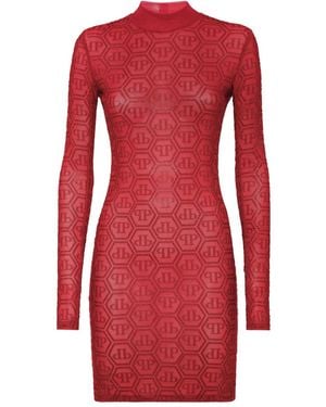 Philipp Plein モノグラム ミニドレス - レッド