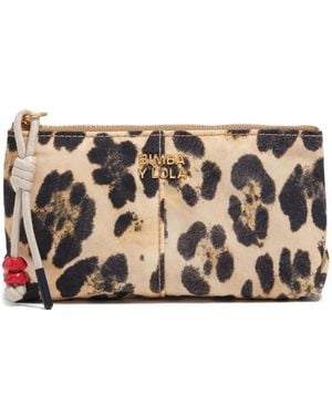Bimba Y Lola Leopard-Print Wallet - Gray
