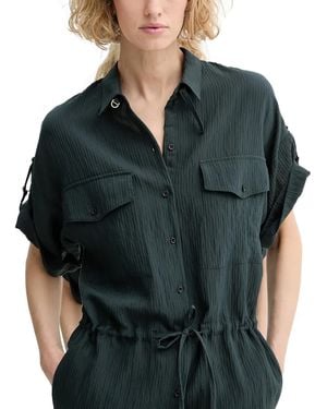 Sessun Vestido Camisero Midi Anatole Con Cordones - Verde