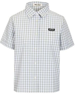 Miu Miu Camisa A Cuadros - Blanco