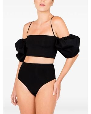 Maygel Coronel Nass Puffy-Sleeve Bikini - Black