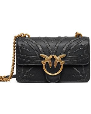 Pinko Mini Love Leather Crossbody Bag - Black