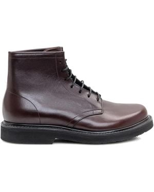 Premiata Topstitched lace-up boots - Marrón