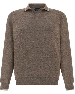 Paul & Shark Open-Collar Polo Shirt - Gray