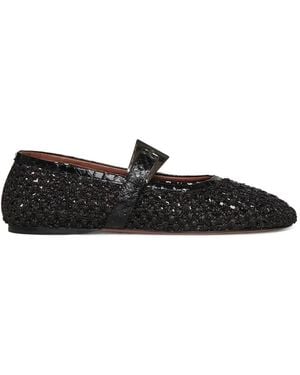 Paris Texas Buckle-Fastening Ballet Flats - Black