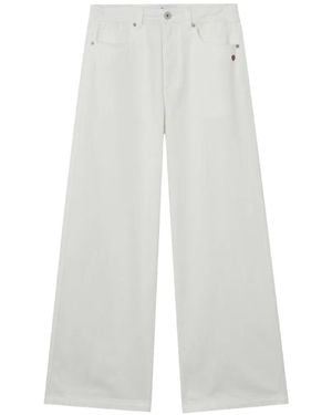 Chocoolate Wide-Leg Five-Pockets Jeans - White