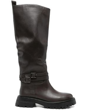 ADRIANNA FERETTI Buckle-Strap Boots - Black