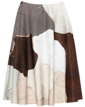 Moschino Graphic-Print Midi Skirt - Brown