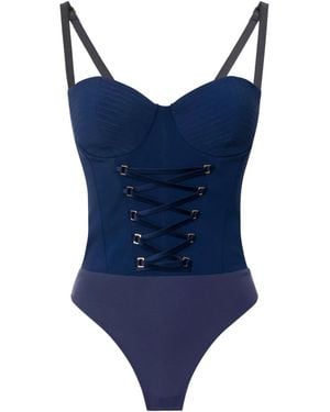 Elisabetta Franchi クレープ ボディスーツ - ブルー
