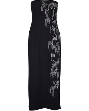 Lela Rose Embellished Strapless Midi Dress - Black